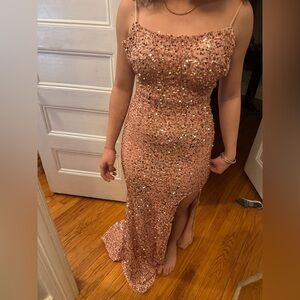 💛💛 Kalinnu Gold Sequin Prom Dress Size Medium